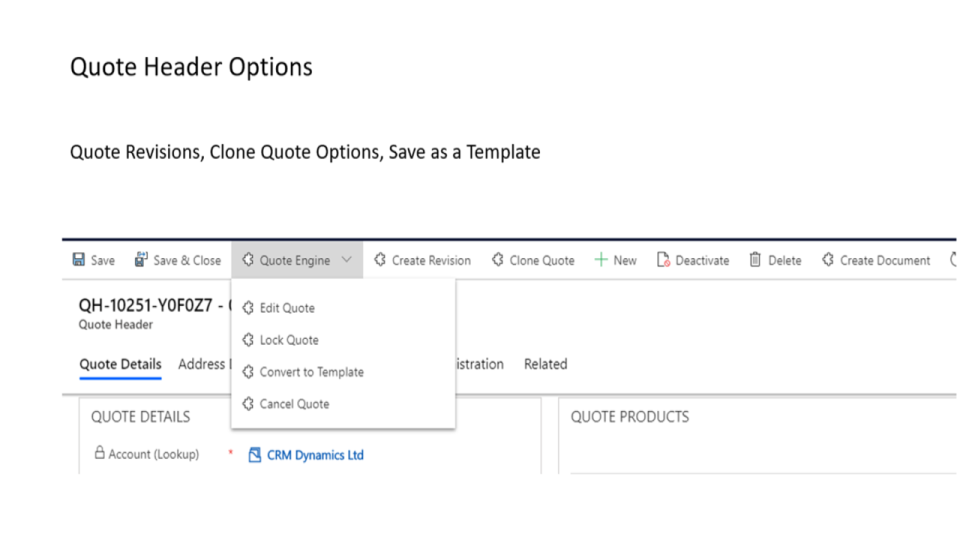 screenshot of Quote Manager CPQ